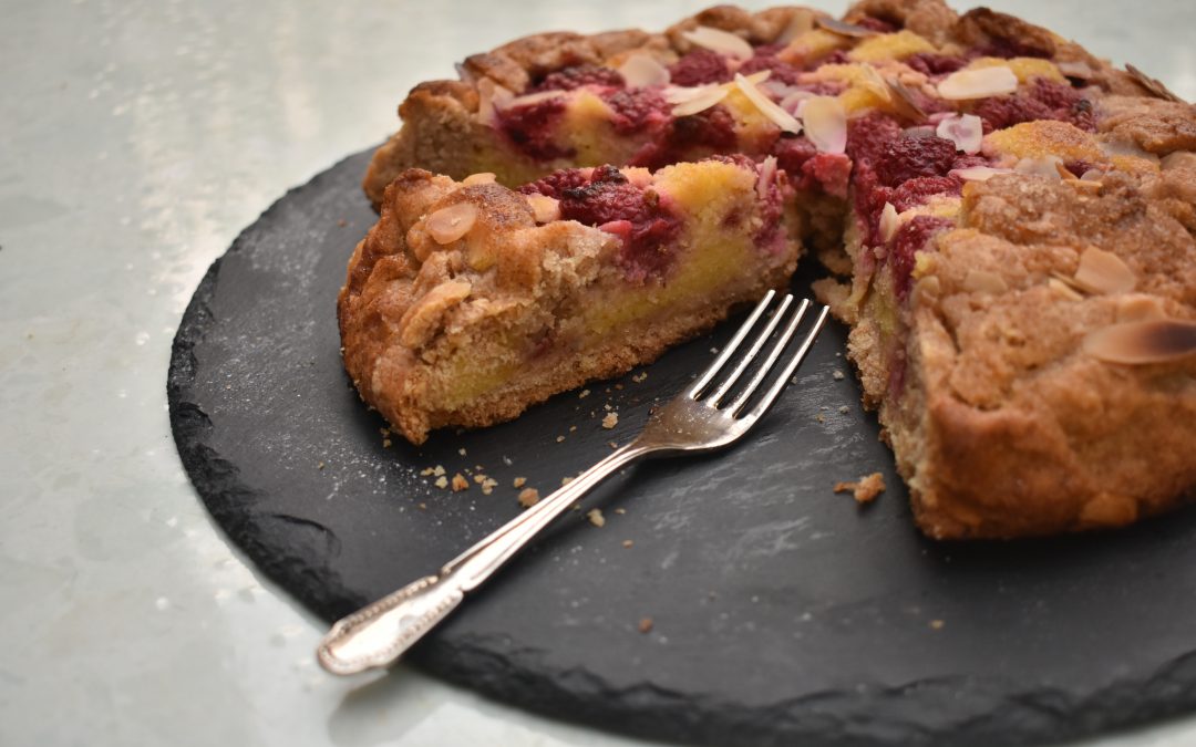 Raspberry and frangipane galette